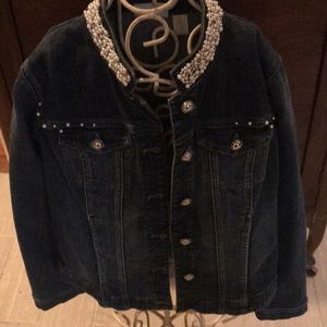 Chico Denim Jacket with Encrusted collar